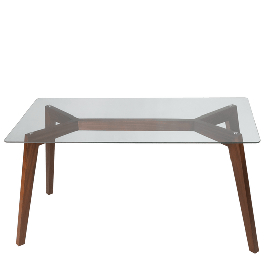 Adeline Walnut & Glass Dining Table - Renouve Studios