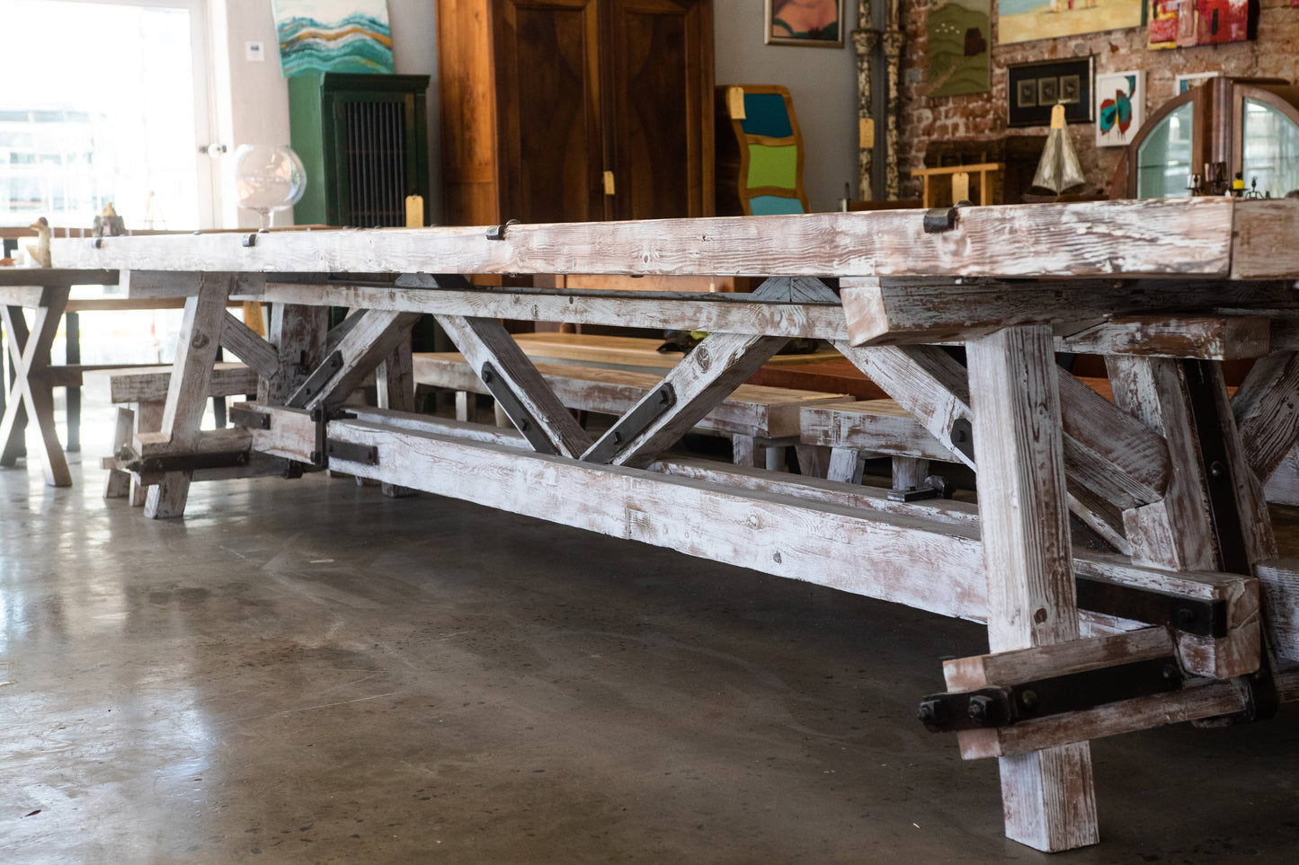 18 Seater Reclaimed Oregon Dining Table