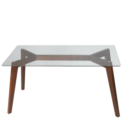 Adeline Walnut & Glass Dining Table - Renouve Studios