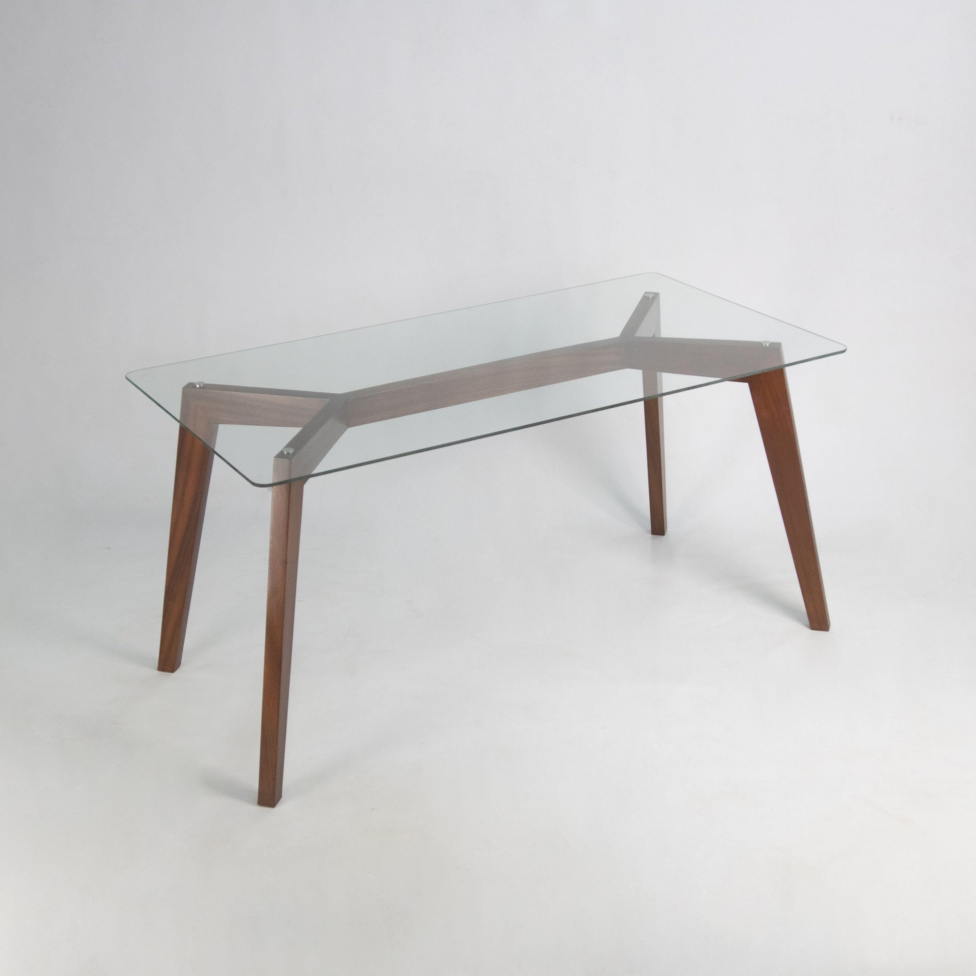 Adeline Walnut & Glass Dining Table - Renouve Studios